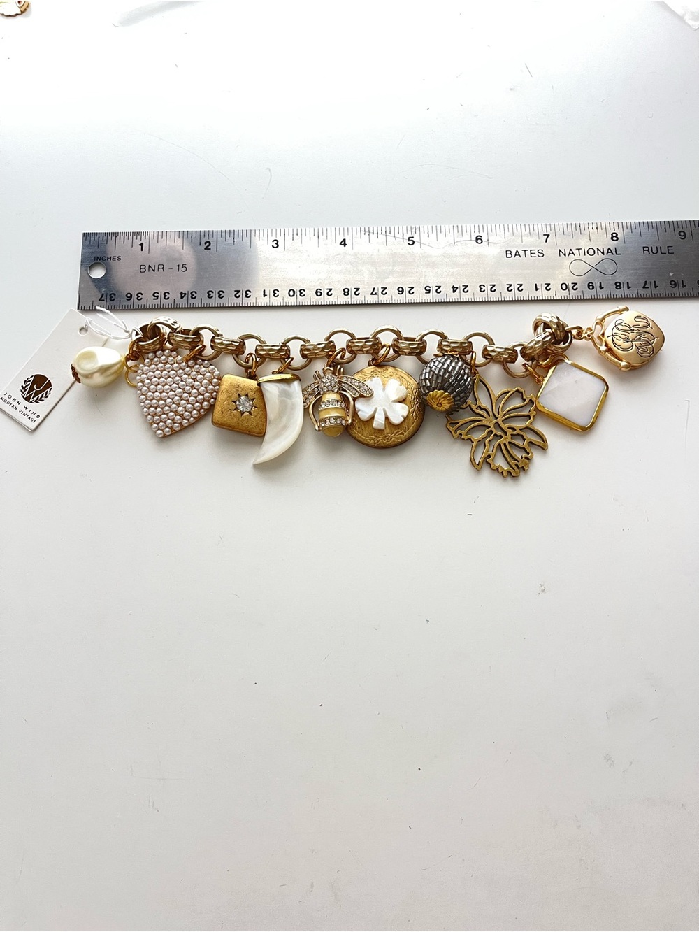 New Anthropologie x John Wind Gold Charm Bracelet - Picture 10 of 10